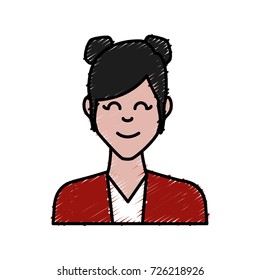 Woman smiling cartoon