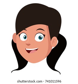 Woman smiling cartoon