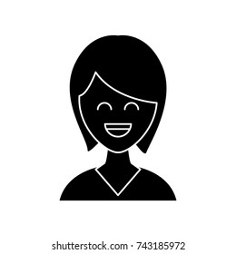 Woman smiling cartoon