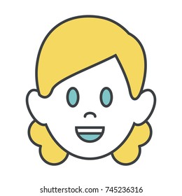 Woman smiling cartoon
