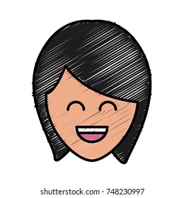 Woman smiling cartoon