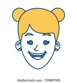 Woman smiling cartoon
