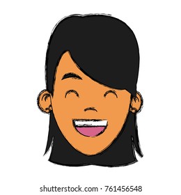 Woman smiling cartoon
