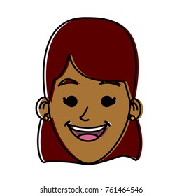 Woman smiling cartoon