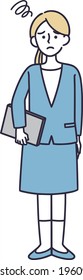 woman smiling company employee simple illustration