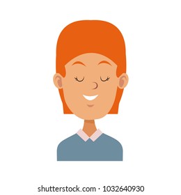 Woman smiling with eyes closed