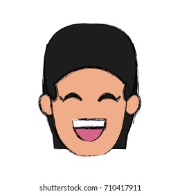 Woman smiling with eyes closed