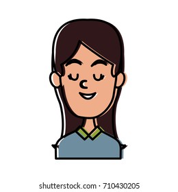 Woman smiling with eyes closed