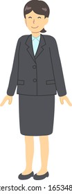
A woman in a smiling suit
