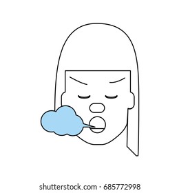 Woman smoking cartoon