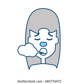 Woman smoking cartoon