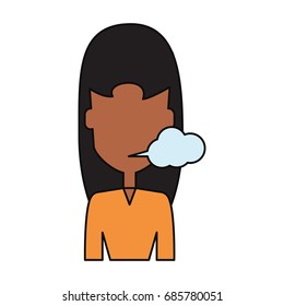 Woman smoking cartoon