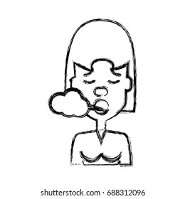Woman smoking cartoon