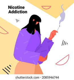 woman smoking cigarette bad habits unhealthy lifestyle nicotine addiction concept portrait