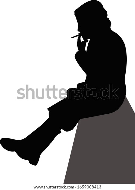 Woman Smoking Silhouette Vector Stock Vector Royalty Free Shutterstock