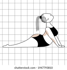 Woman in snake pose yoga position