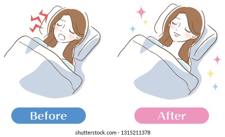 A woman snoring set