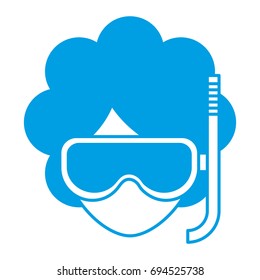 woman with snorkel mask icon