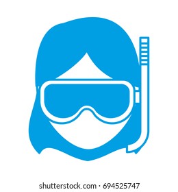 woman with snorkel mask icon