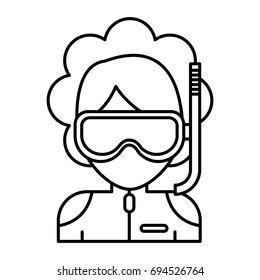 woman with snorkel mask icon