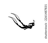 Woman Snorkeling vector illustration design. Female diver snorkeling