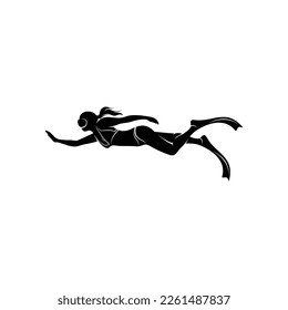 Woman Snorkeling vector illustration design. Female diver snorkeling