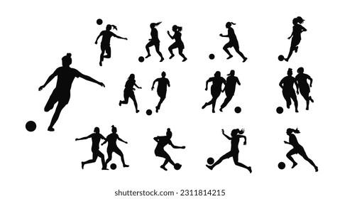 Frauenfußballsilhouette, Kickball-Frauenball