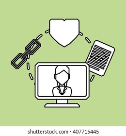 woman and social media design, vector illustration