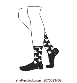 Woman sock vector icon.Black vector icon isolated on white background woman sock.