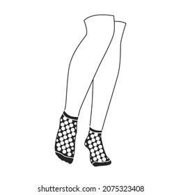Woman sock vector icon.Black vector icon isolated on white background woman sock.