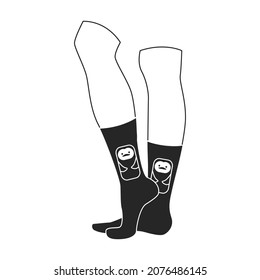 Woman sock vector icon.Black vector icon isolated on white background woman sock.