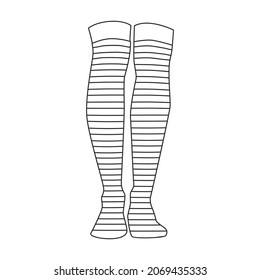 Woman sock vector icon.Outline vector icon isolated on white background woman sock.