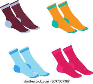 Woman socks, illustration, vector on a white background.