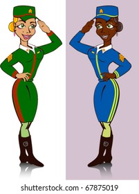 Woman Soldier Vector