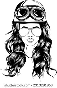 Woman soldier. Vector illustration isolated on white background