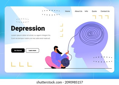 Frauen, die psychologische Probleme in der Psychotherapie des Gehirns lösen Behandlung von Stressabhängigkeit und psychischen Problemen