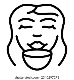 Woman sommelier icon outline vector. Wine drink. Vine guide