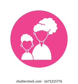 woman with son, silhouette style icon vector illustration design