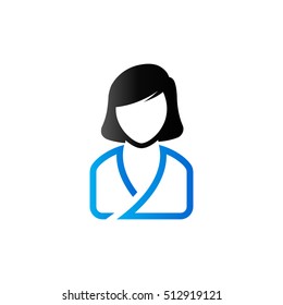 Woman spa client icon in duo tone color.