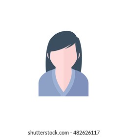 Woman spa client icon in flat color style.