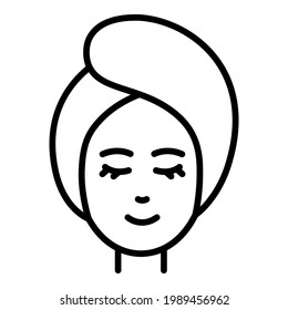 Woman spa line icon, vector illustration 