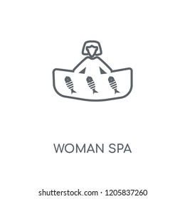 Woman Spa linear icon. Woman Spa concept stroke symbol design. Thin graphic elements vector illustration, outline pattern on a white background, eps 10.