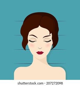 Woman In A Spa Salon. Beauty And Health Concept Made In Flat Design. Vector Illustration