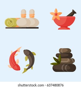 Woman spa treatment, beauty procedures wellness icons.