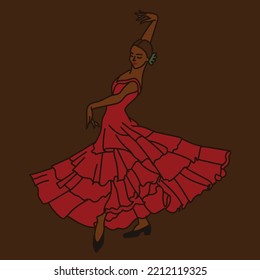 a woman spanish dancer vector