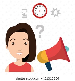 woman with speaker isolated icon design, vector illustration  graphic 