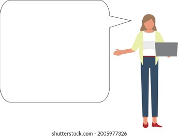 woman is speaking flame speech balloon