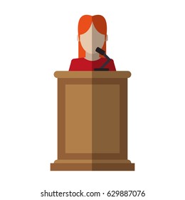 woman speaking on podium icon image 