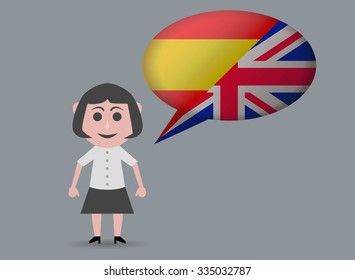 woman speaking two languages