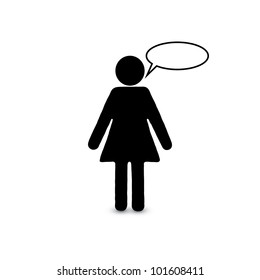 Woman with Speech Bubble